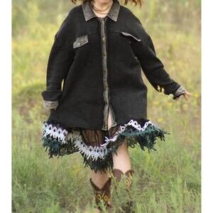 NEW JADED GYPSY boho midi sweater dress in black